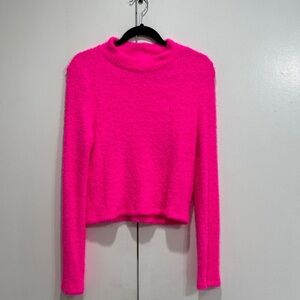 Anthropologie Pink Eyelash Fuzzy Sweater Size Latge